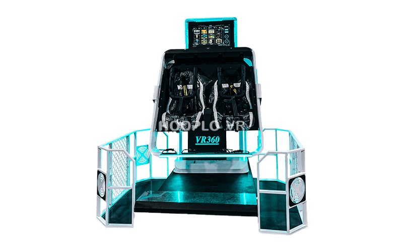 Front view of the Two Players VR 360 Simulator, showcasing the immersive design and 360-degree functionality.