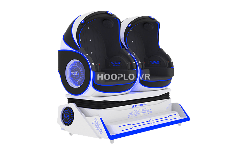 Left-angle view of the VR Egg Chair entertainment equipment showing its cute egg-shaped cabin designed to attract visitors in malls and game centers.
