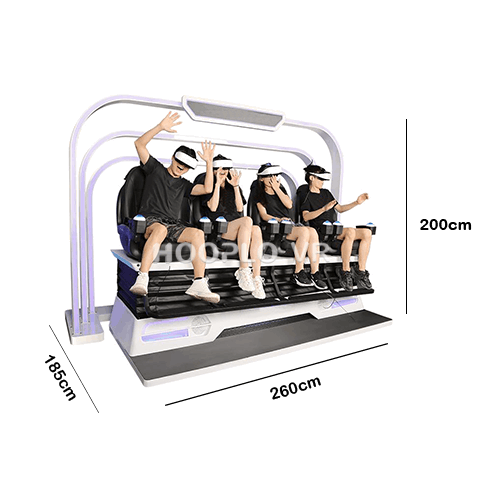 Size and overall dimensions of VR Four Seat Cinema – B VR cinema equipment