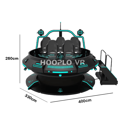 Dimensions and installation space requirements of VR Five Seat Flying Saucer – A model