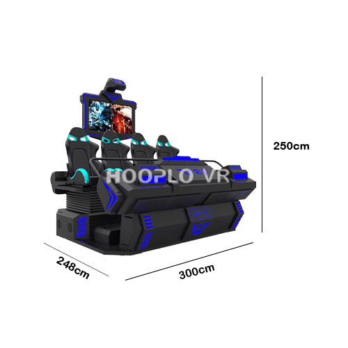 Dimensions and installation space requirements of VR Four Seat Cinema A.