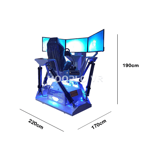 Dimensions and installation space of VR Six Axle Racing Simulator B.