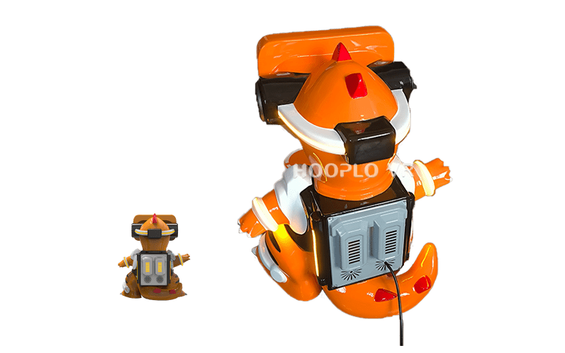 Back view of the yellow VR Baby Long VR equipment by Hooplo, showcasing the rear design and overall build.
