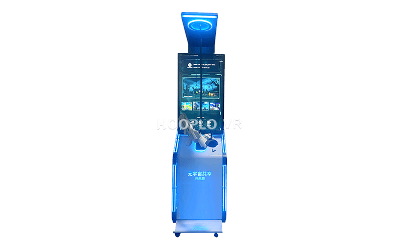 Front view of the VR Metaverse Sharing A showing the main interface, seating area, and VR interaction structure
