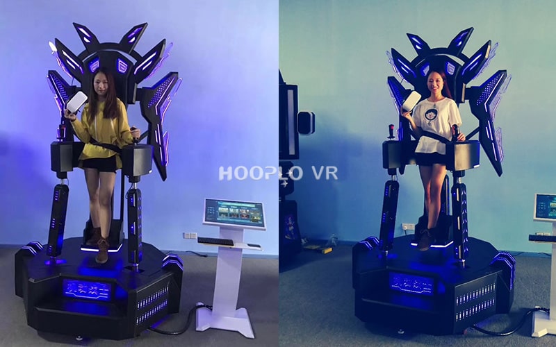 Customer actively playing VR Wings of Flight VR equipment, demonstrating fun gameplay.
