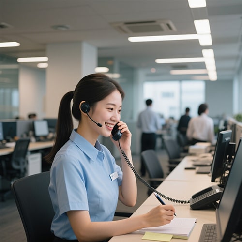 After-sales support team assisting customers with VR equipment